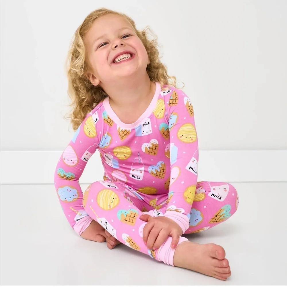 Little Sleepies Cookies and Milk Pink pajama top size 2t